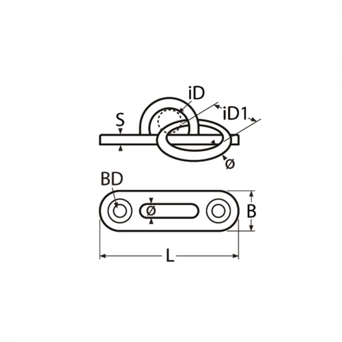 Mastplaat Met Ring 100 Mm RVS 304