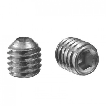 Stelschroef met binnenzeskant en kratereind, M6 x 12 mm, QS-535, A4-70 RVS-316