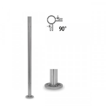 Baluster met tapgaten 90° 42,4 x 2,0 mm 970 mm RVS-304 mat geslepen model 0934