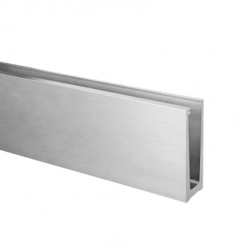 Easy Glass Slim vloerprofiel topmontage lengte 5000 mm model 8010 aluminium onbewerkt)