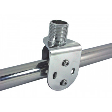 Antennehouder voor op railing, met plaat, 22-25mm (OP=OP) RVS-304 (A2)