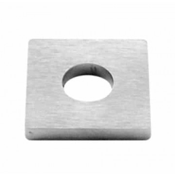 Vulplaat 30 x 30 x 4 mm gat Ø 12,2 mm RVS-304 mat geslepen