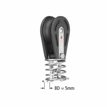 Sprenger katrol met kogellager en fenderhaak geveerd Ø 35 mm touwmaat 10 mm RVS-304